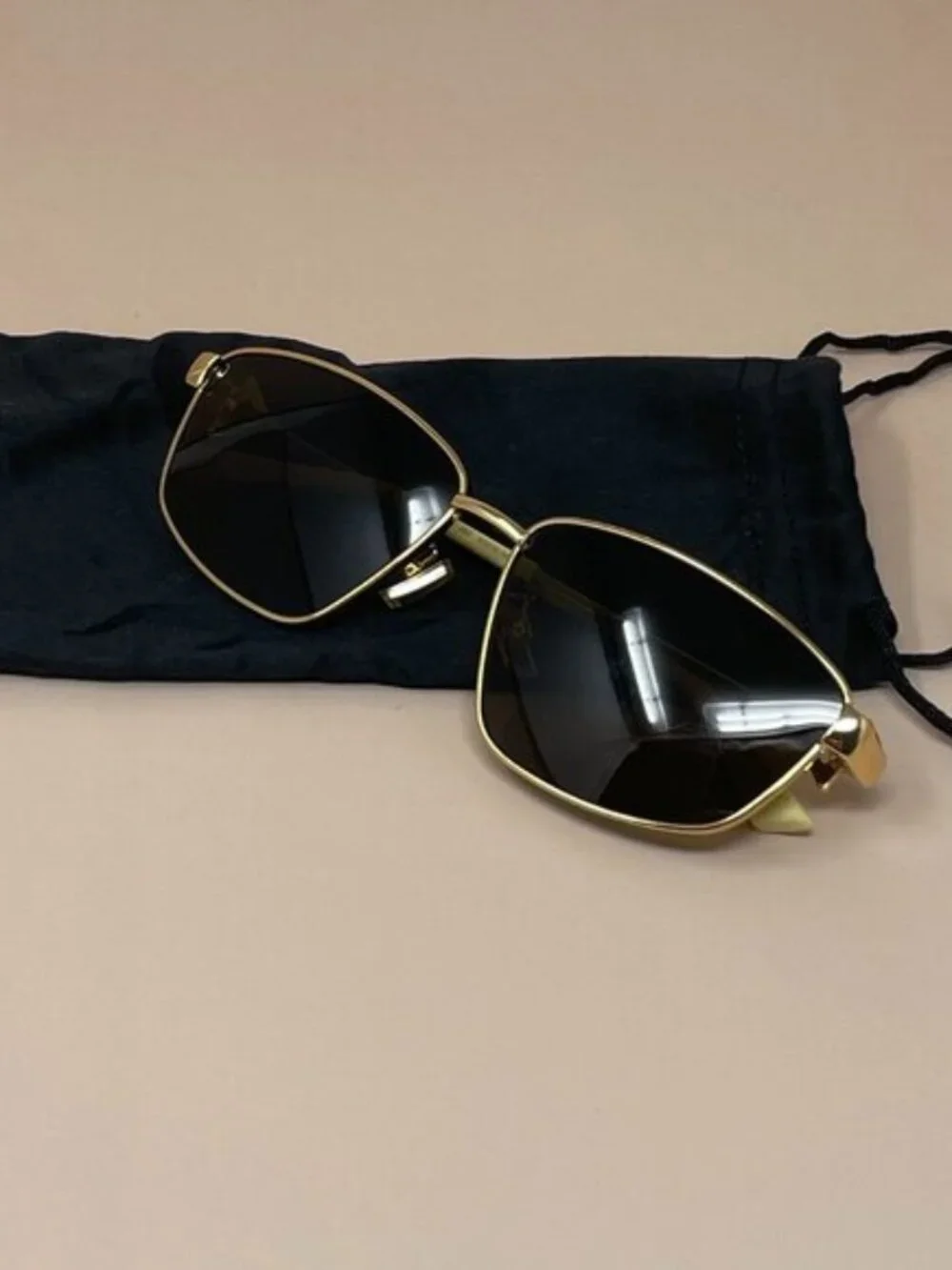 Bottega Veneta | Gold Turn Square Sunglasses
